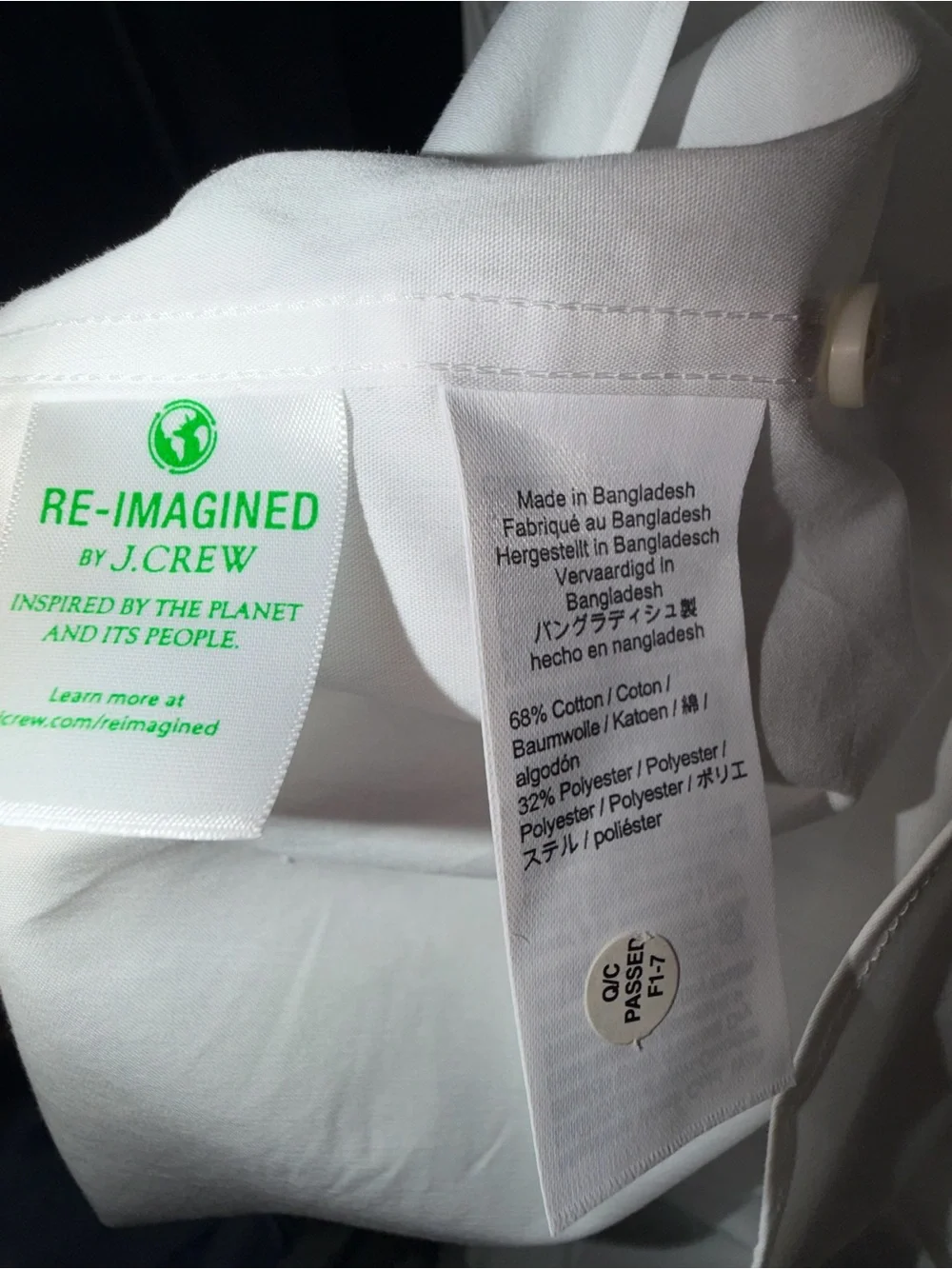 J. Crew Men's White Spread Collar Dress Shirt